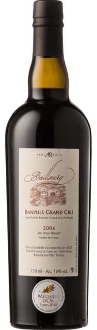 vin doux banyuls grand cru baillaury abbé rous